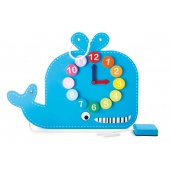 Lernuhr und Tafel Wal