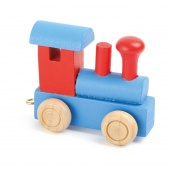Buchstabenzug Lokomotive rot & blau