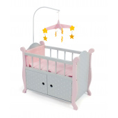 Puppenbett mit Mobile Puntos grey
