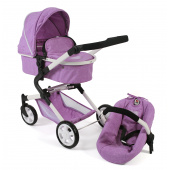 3-in-1 Kombi-Puppenwagen Lia Melange Flieder