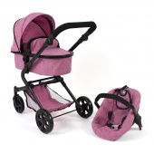 3-in-1 Kombi-Puppenwagen Lia Jeans pink