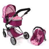 3-in-1 Kombi-Puppenwagen Lia Stars Brombeere