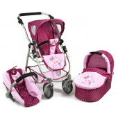 Kombi-Puppenwagen 3 in 1 EMOTION ALL IN Dots Brombeere