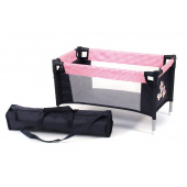 Puppen-Reisebett Pink Checker