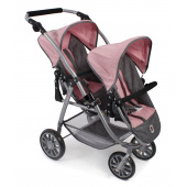 Tandem-Sportwagen Vario Melange grau-rosa