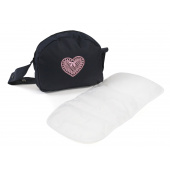 Puppen-Wickeltasche Melange grau-navy